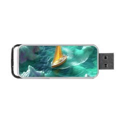 Moon Moonlit Forest Fantasy Midnight Portable Usb Flash (one Side) by Cemarart