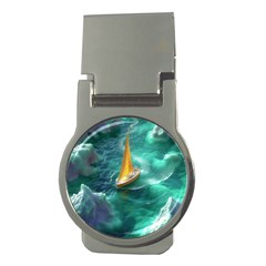 Dolphins Sea Ocean Water Money Clips (round)  by Cemarart