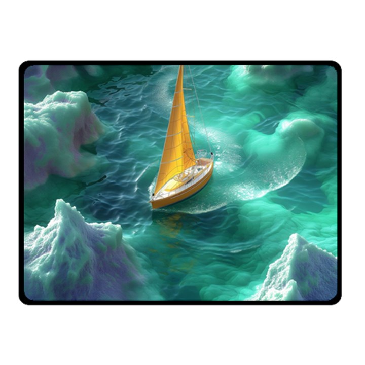 Dolphins Sea Ocean Water Two Sides Fleece Blanket (Small)