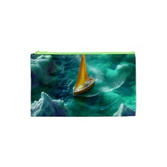 Dolphins Sea Ocean Water Cosmetic Bag (xs) by Cemarart