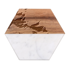 Countryside Landscape Nature Marble Wood Coaster (hexagon)  by Cemarart