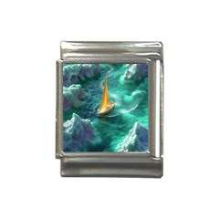 Seascape Boat Sailing Italian Charm (13mm) by Cemarart