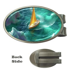 Seascape Boat Sailing Money Clips (oval)  by Cemarart