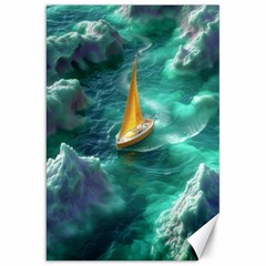 Seascape Boat Sailing Canvas 20  X 30  by Cemarart