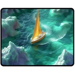 Seascape Boat Sailing Fleece Blanket (Medium) 60 x50  Blanket Front