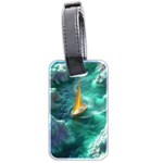 Seascape Boat Sailing Luggage Tag (two sides) Back