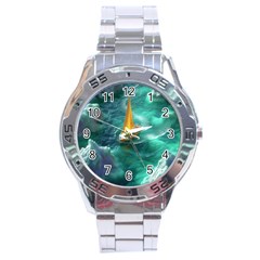 Seascape Boat Sailing Stainless Steel Analogue Watch by Cemarart