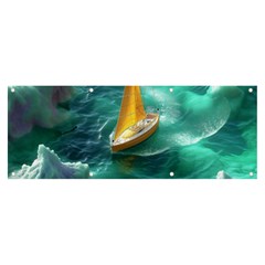 Seascape Boat Sailing Banner And Sign 8  X 3  by Cemarart