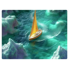 Seascape Boat Sailing Two Sides Premium Plush Fleece Blanket (extra Small) by Cemarart