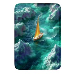 Seascape Boat Sailing Rectangular Glass Fridge Magnet (4 Pack) by Cemarart