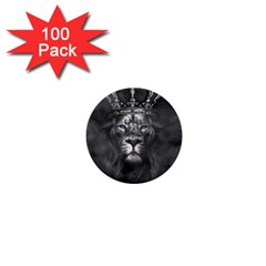 Lion King Of The Jungle Nature 1  Mini Buttons (100 Pack)  by Cemarart