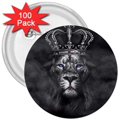 Lion King Of The Jungle Nature 3  Buttons (100 Pack)  by Cemarart