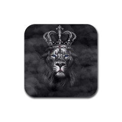 Lion King Of The Jungle Nature Rubber Square Coaster (4 Pack) by Cemarart