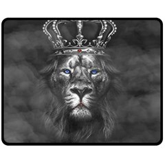 Lion King Of The Jungle Nature Fleece Blanket (medium) by Cemarart