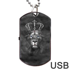 Lion King Of The Jungle Nature Dog Tag Usb Flash (one Side) by Cemarart