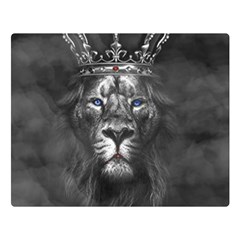 Lion King Of The Jungle Nature Two Sides Premium Plush Fleece Blanket (large) by Cemarart