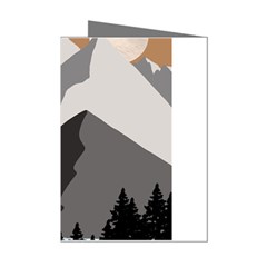 Mountain Wolf Tree Nature Moon Mini Greeting Cards (pkg Of 8) by Cemarart