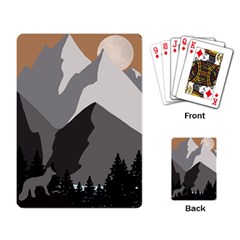 Mountain Wolf Tree Nature Moon Playing Cards Single Design (rectangle) by Cemarart