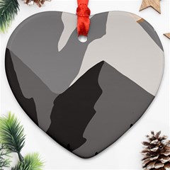 Mountain Wolf Tree Nature Moon Heart Ornament (two Sides)