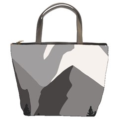 Mountain Wolf Tree Nature Moon Bucket Bag by Cemarart