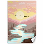 Mountain Birds River Sunset Nature Canvas 24  x 36  23.35 x34.74  Canvas - 1