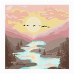 Mountain Birds River Sunset Nature Medium Glasses Cloth (2 Sides) Front