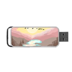 Mountain Birds River Sunset Nature Portable Usb Flash (one Side) by Cemarart