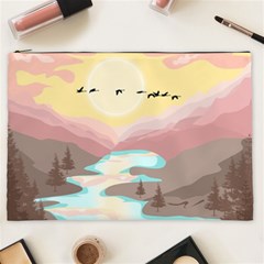 Mountain Birds River Sunset Nature Cosmetic Bag (xxl) by Cemarart