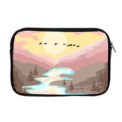 Mountain Birds River Sunset Nature Apple Macbook Pro 17  Zipper Case by Cemarart