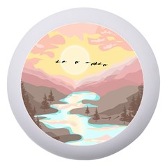 Mountain Birds River Sunset Nature Dento Box With Mirror