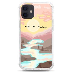 Mountain Birds River Sunset Nature Iphone 12 Mini Tpu Uv Print Case	 by Cemarart