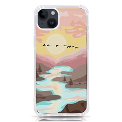 Mountain Birds River Sunset Nature Iphone 14 Plus Tpu Uv Print Case by Cemarart