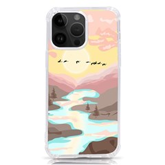 Mountain Birds River Sunset Nature Iphone 14 Pro Max Tpu Uv Print Case by Cemarart