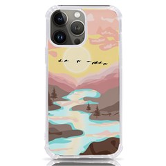 Mountain Birds River Sunset Nature Iphone 13 Pro Max Tpu Uv Print Case by Cemarart