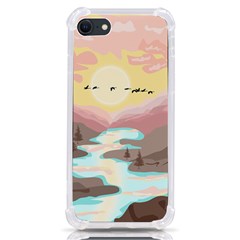 Mountain Birds River Sunset Nature Iphone Se by Cemarart