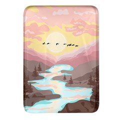 Mountain Birds River Sunset Nature Rectangular Glass Fridge Magnet (4 Pack) by Cemarart