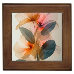 Double Exposure Flower Framed Tile by Cemarart