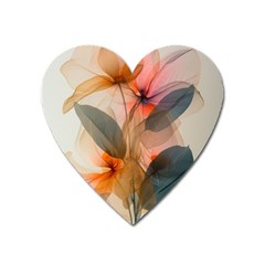 Double Exposure Flower Heart Magnet by Cemarart