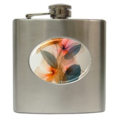 Double Exposure Flower Hip Flask (6 Oz) by Cemarart