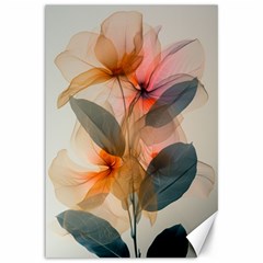 Double Exposure Flower Canvas 12  X 18  by Cemarart