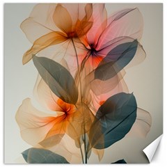 Double Exposure Flower Canvas 16  X 16  by Cemarart