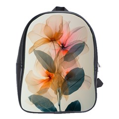 Double Exposure Flower School Bag (large) by Cemarart