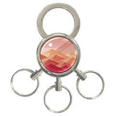 Mountains Sunset Landscape Nature 3-ring Key Chain by Cemarart