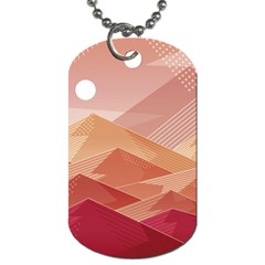 Mountains Sunset Landscape Nature Dog Tag (one Side) by Cemarart