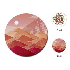 Mountains Sunset Landscape Nature Playing Cards Single Design (round) by Cemarart