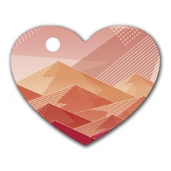 Mountains Sunset Landscape Nature Heart Mousepad by Cemarart