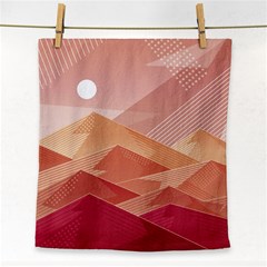 Mountains Sunset Landscape Nature Face Towel by Cemarart