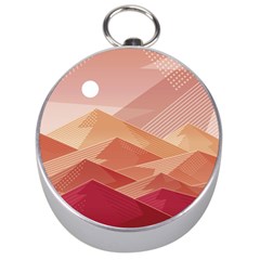 Mountains Sunset Landscape Nature Silver Compasses by Cemarart