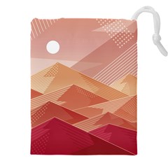 Mountains Sunset Landscape Nature Drawstring Pouch (4xl) by Cemarart