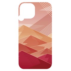 Mountains Sunset Landscape Nature Iphone 14 Black Uv Print Case by Cemarart